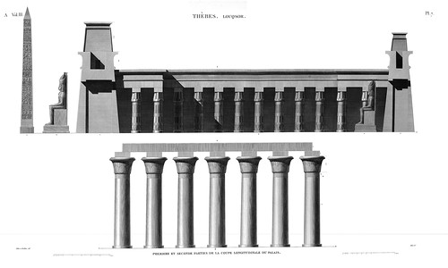 Разрез двора Аменхотепа III, Храм Амона в Луксоре