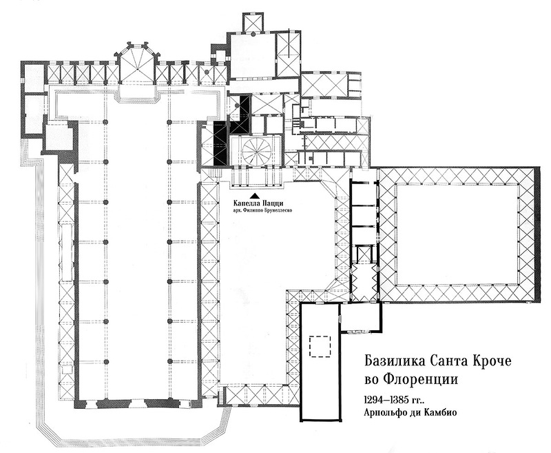 план, Площадь и базилика Санта-Кроче во Флоренции