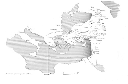 карта, Европа и Малая азии IV-VIII веков