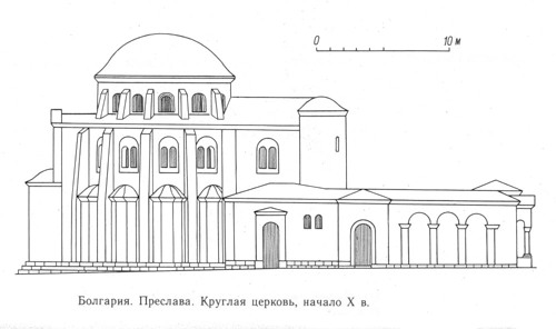 план с нанесением разрушенных участков, Храм в Преславе
