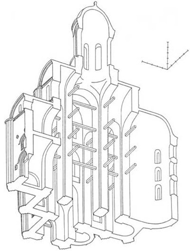 аксонометрический разрез, Церковь архангела Михаила в Смоленске