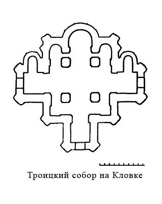 план, Собор Троицкого монастыря на Кловке
