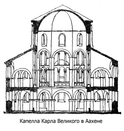 разрез, Императорская капелла Ахенского собора