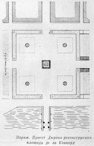 план, Проект Дюрана реконструкции площади де ла Конкорд в Париже
