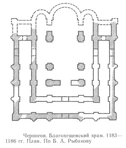 план, Благовещенский храм в Чернигове