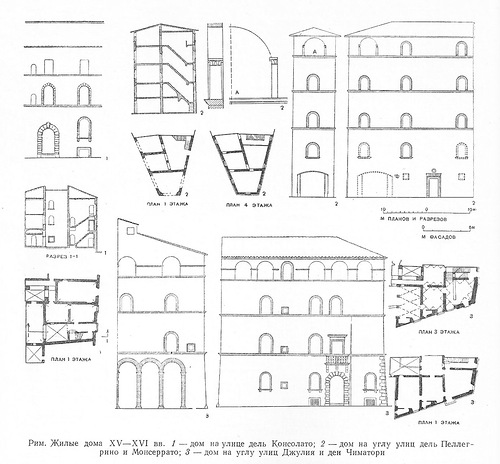 чертежи, лист 1, Римские жилые дома XV –XVI вв.