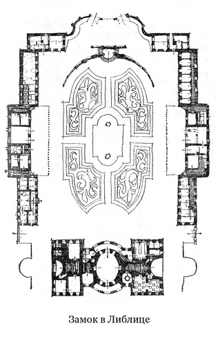 план, Замок в Либлице (Шато Барокко)