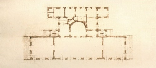 План первого этажа Среднего дворца («Оперного дома»). 1776 г. , архитектор Баженов, Царицыно