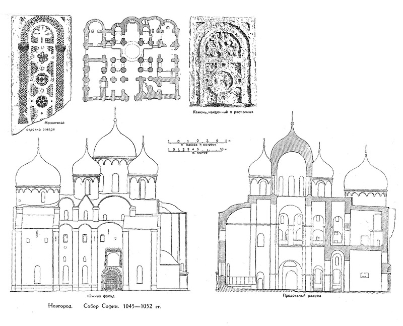 Фасад и другие чертежи, Софийский собор в Великом Новгороде