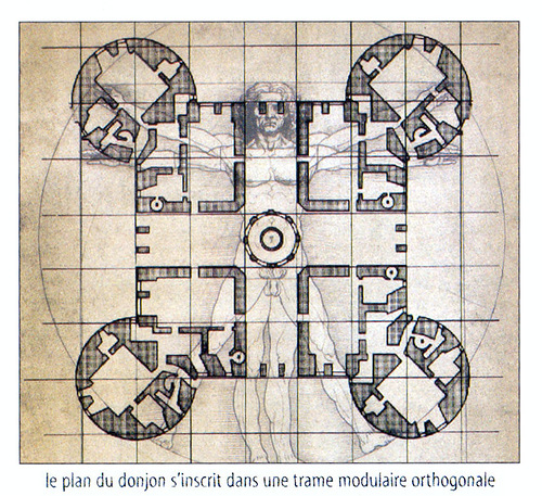 План с наложением модулора Леонардо, Замок Шамбор
