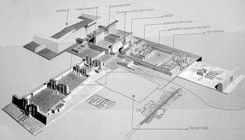 План (1) Большого храма Амона, Карнакский ансамбль в Фивах