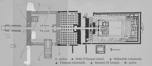 План (2) Большого храма Амона, Карнакский ансамбль в Фивах